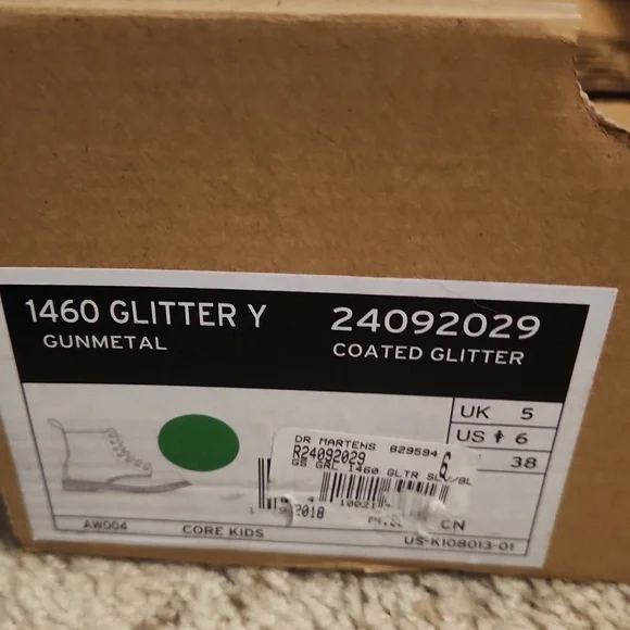 Dr. Martin Airwalk 1460 Core Kids Glittery Y Gunmetal Boots NEW Sz 6 - Picture 8 of 8